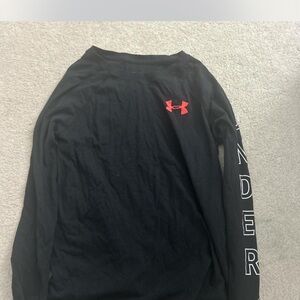 Under Armour Black Long Sleeve Shirt with Red Logo’s
